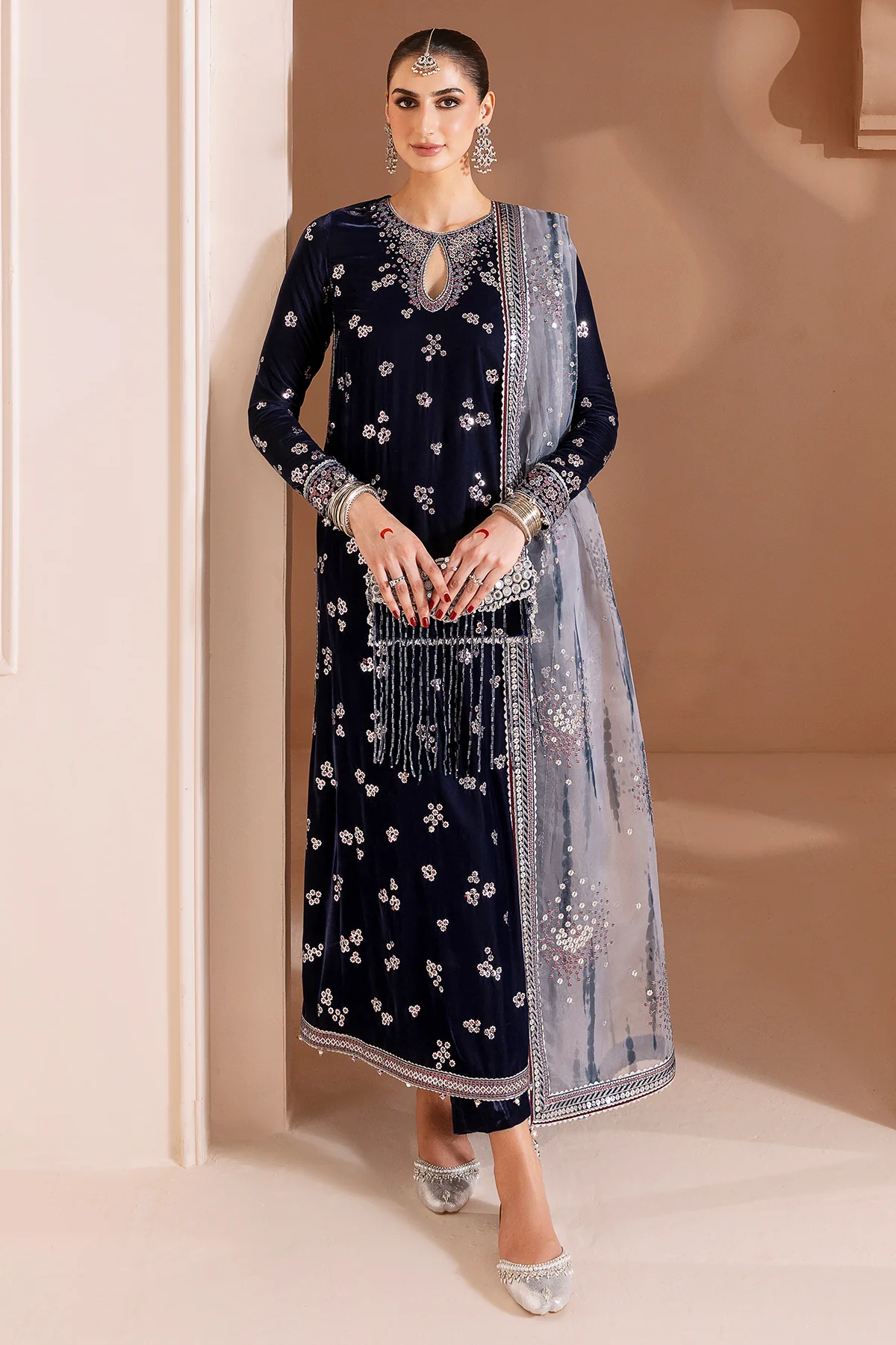 Embroidered Velvet Formal CVF D-03 - Image 8